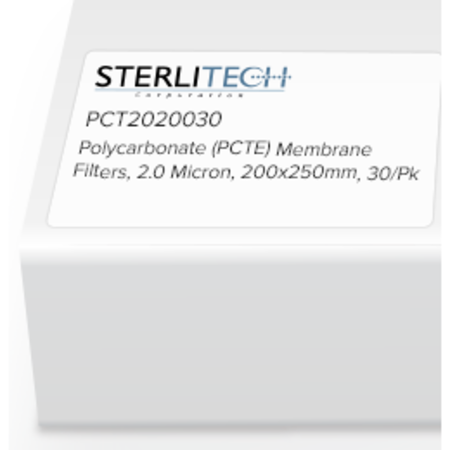 STERLITECH Polycarbonate (PCTE) Membrane Filters, 2.0 Micron, 200 x 250mm, PK30 PCT2020030